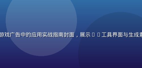 AI素材生成技术在游戏广告中的应用实战指南封面，展示AI工具界面与生成素材对比，科技感十足